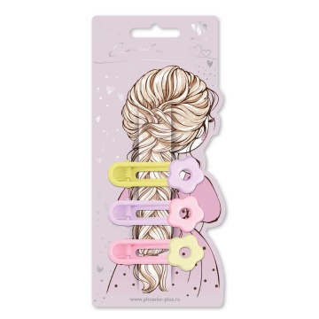 Набор заколок для волос "Феникс+. Цветочки" 3шт., 6,2см