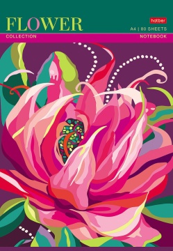 Тетрадь А4 80л кл. скоба Hatber "Палитра природы" глянц.лам., тиснение*