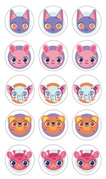 Наклейки-оценки 9*16см "Животные"