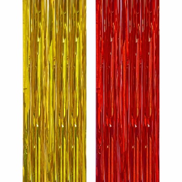 Дождик 150мм*1м, ПВХ, ассорти ( золото и красный)