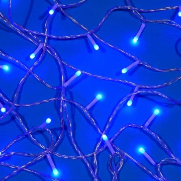 Гирлянда электрическая 10м 80LED светодиодная, прозарчный шнур, вьюн 220В, синий
