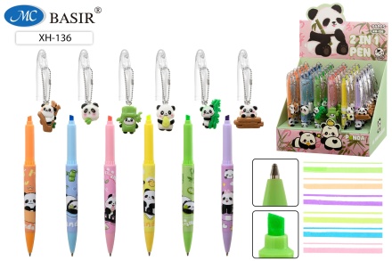 Ручка автоматическая. 2-сторонняя. "ПАНДА". Поворотный механизм