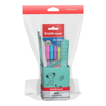 Набор настольный пластиковый ErichKrause Base, Little Dogs, мятный