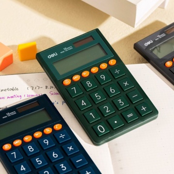 Калькулятор  12 разр. Deli  карманный, зеленый EM130