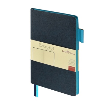 Записная книжка А5  80л. кожзам, мягк.пер. "Boston. Темно-синий" лин.
