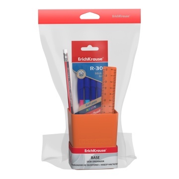 Набор настольный пластиковый ErichKrause Base, Caribbean Sunset, оранжевый