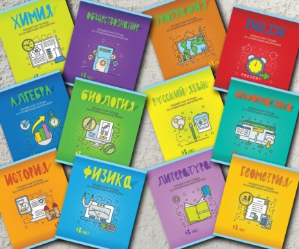 Комплект предметных тетрадей "Схематика" 12 шт в упаковке, 48л., УФ твин лак