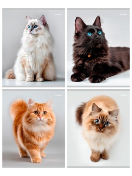 Тетрадь А5  96л кл. Проф-Пресс "Красивые коты - 3"