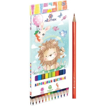 Карандаши цвет. 12цв  Attomex Zoo  М