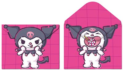 Конверт на кнопке  с рисунком А4 Куроми с леденцом, двустор.печать