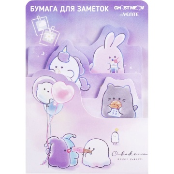Набор бумаги с липким краем "deVENTE.Ghost Meow" 7x92 мм и 70x82 мм, 3x20 л.,ассорти форм