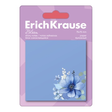 Бумага с липким краем Bloom Pastel (76*75мм) 50л, голубой
