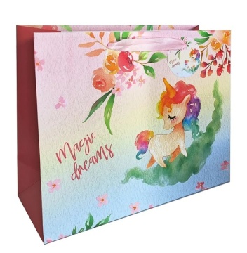 Пакет подар. бумажн. 26*32*12 см 210 гр/м2  Кinder. Волшебные единороги, мат.лам