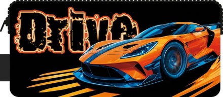 Пенал-косметичка (200*90*40) молния, ткань "Стремительный драйв"