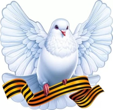 Украшение на скотче 20*19см "Голубь центральный с георгиевской лентой"