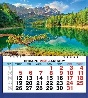 Календарь МАЛЫЙ 200*240мм на 2026г. Сосна у озера