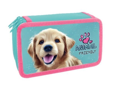 Пенал 3 отд. (190*110*63) молния, лам.картон "Пушистый друг"