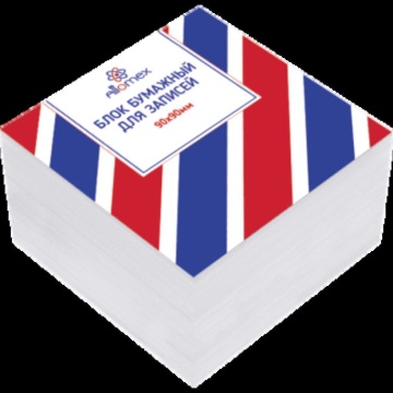 Блок бумаги для записи  (90*90*50мм) белый, проклеенный,  70г.м2 белизна 70%