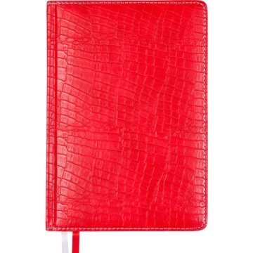 Ежедневник дат. 2025г В6 Attomex Croco 336стр.,красный кожзам, ляссе, офсет 70г/м2