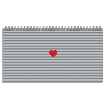 Планинг недат. 165*85мм 64л., гребень "Сердечко на полосках" мат.лам., выб.УФ-лак