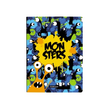 Папка файловая пластиковая ErichKrause Монстрики, с 20 карманами, А4 (в пакете по 4 шт.)