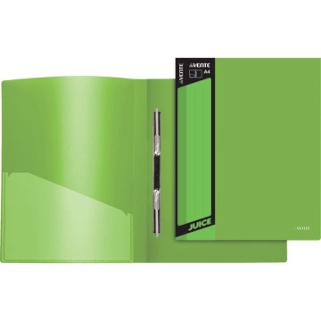 Папка c пружин. скоросш. пластик. 0,45мм, с карманом, салатовая