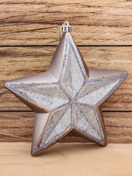 Подвесное украшение 15см "Звезда" пластик, цвет серебро