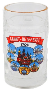 Кружка пивная 35 мл "Санкт-Петербург" стекло