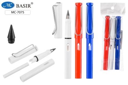 Карандаш вечный с ластиком металлографит стержень корпус пластик ассорти .триколор