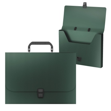 Портфель пластиковый ErichKrause текстура Алмаз, A4, зеленый (в пакете по 1шт.)