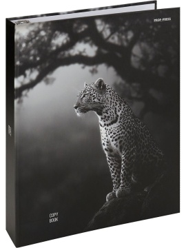 Тетрадь  А5  80л кл. на кольцах Проф-Пресс "Леопард в чёрно-белом"