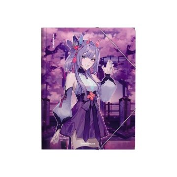 Папка на резинках пластиковая ErichKrause Manga (Lilac), A4 (в пакете по 4 шт.)