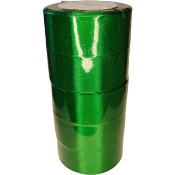 Лента упаковочная атласная 40мм, 22 м зелёная (5 шт/уп)