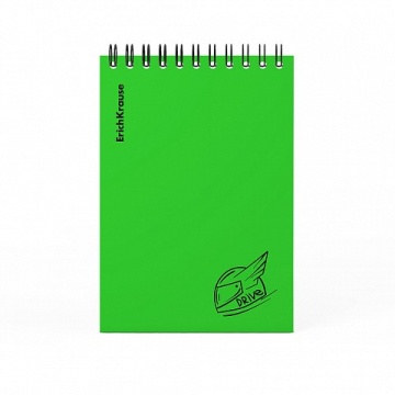 Блокнот А6 80л клетка.гребень пластик "Motion" зеленый
