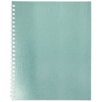 Тетрадь А5 96л кл. гребень бумвинил Hatber "METALLIC Мята"