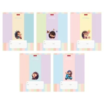 Тетрадь А5 12л лин. Hatber "Ежик-мечтатель" 5 диз.в блоке