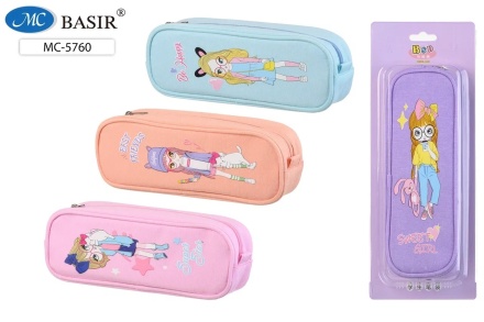 Пенал: "ДЕВОЧКА"; -плотная ткань, ; размер 22,5*8*5 см, в пласт. уп