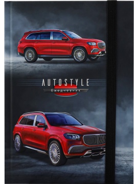 Ежедневник недат. А5 128л., 7БЦ "Ярко-красное авто - 1" софт-тач, резинка