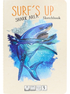 Скетчбук А5+  30л., сшивка, 150гр/м2 "Грозная акула"*
