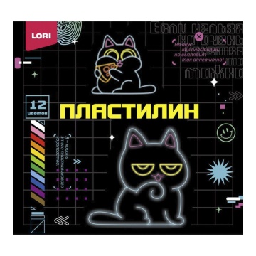 Пластилин 12цв 180гр. Киберкотики