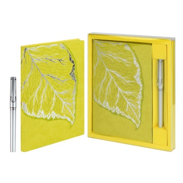 Набор Ежедневник недат. А5 кожзам., мягк.пер., 120л. + ручка "Виннер лаймовый" ляссе