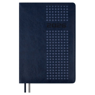 Ежедневник дат. 2026г А5 176л., кожзам, тв.пер. "#Думай как миллиардер. Шевро синий" ляссе