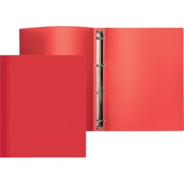 Папка 4 кольца 16мм 0,5мм пластик А4 красная