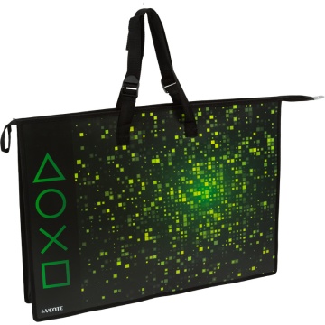 Папка А2 (650*470*100) с ручками, молния, пластик Game, с вн.карманом д.кистей