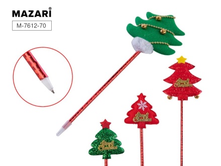 Ручка шариковая "CHIC CHRISTMAS TREE", 0,7 мм. Синяя. Пластиковый корпус. Сменный стержень 100 мм.