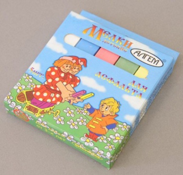 Мел цветной асфальт. 5шт.