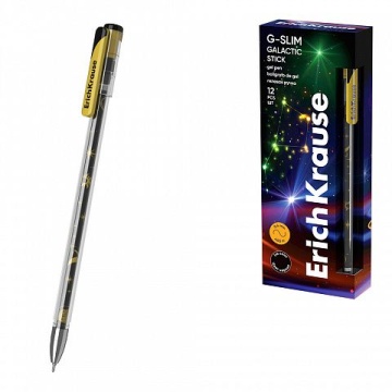 Ручка гелевая EK G-Slim Stick Galactic черная, 0,5мм
