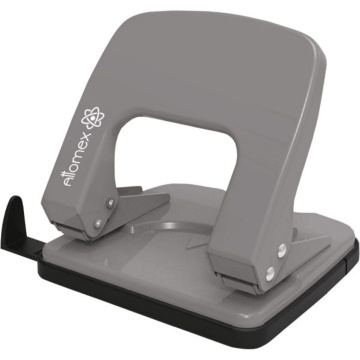 Дырокол ATTOMEX 25 лист, металл, серый, линейка