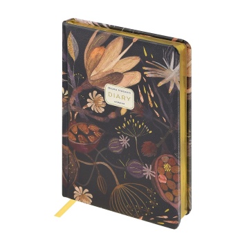 Ежедневник недат. А5+ 120л., тв.обл., иск.кожа "Flora. Ночные цветы" ляссе