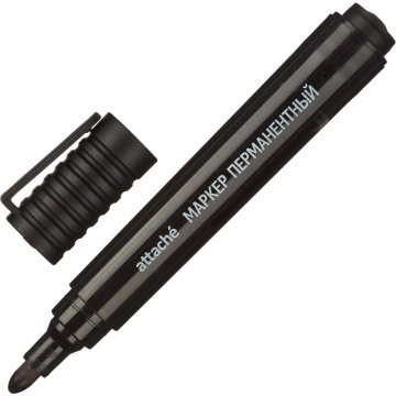 Маркер перманентный круглый наконечник 3.0мм черный